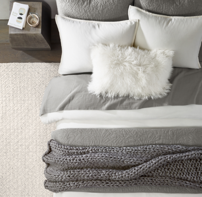 Overhead view of Washed Cotton Gauze Bedding Collection 
