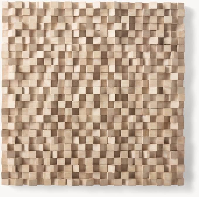 Front view of Abstract Wood Block Wall Panel 