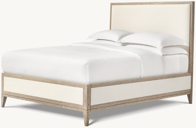 Three Quarter view of Cayden Campaign Upholstered Bed 