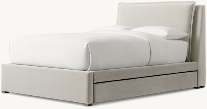 Three Quarter view of Sloane Upholstered Trundle Bed 