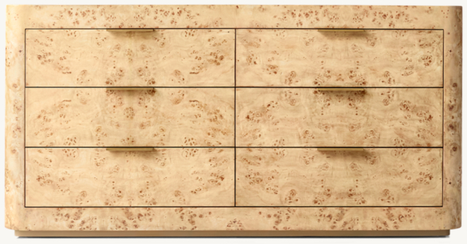 Front view of Bardot Burl Wide Dresser 