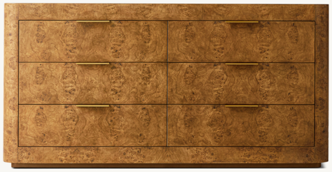 Front view of Bardot Burl Wide Dresser 
