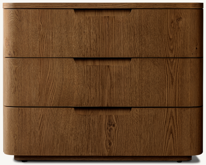 Front view of Madero 3-Drawer Nightstand 