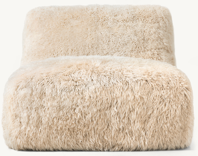 Front view of Yeti Sheepskin Armless Chair 