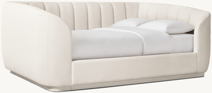 Three Quarter view of Valentina Upholstered Daybed With Plinth Base 