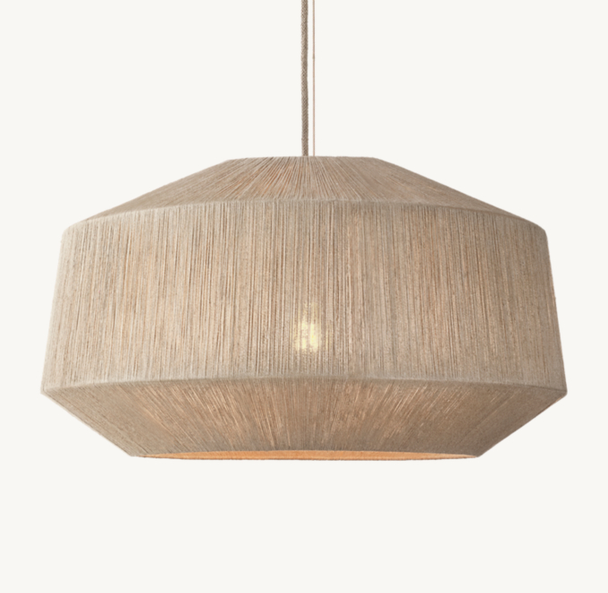 Front view of Kenna Jute Wide Pendant 